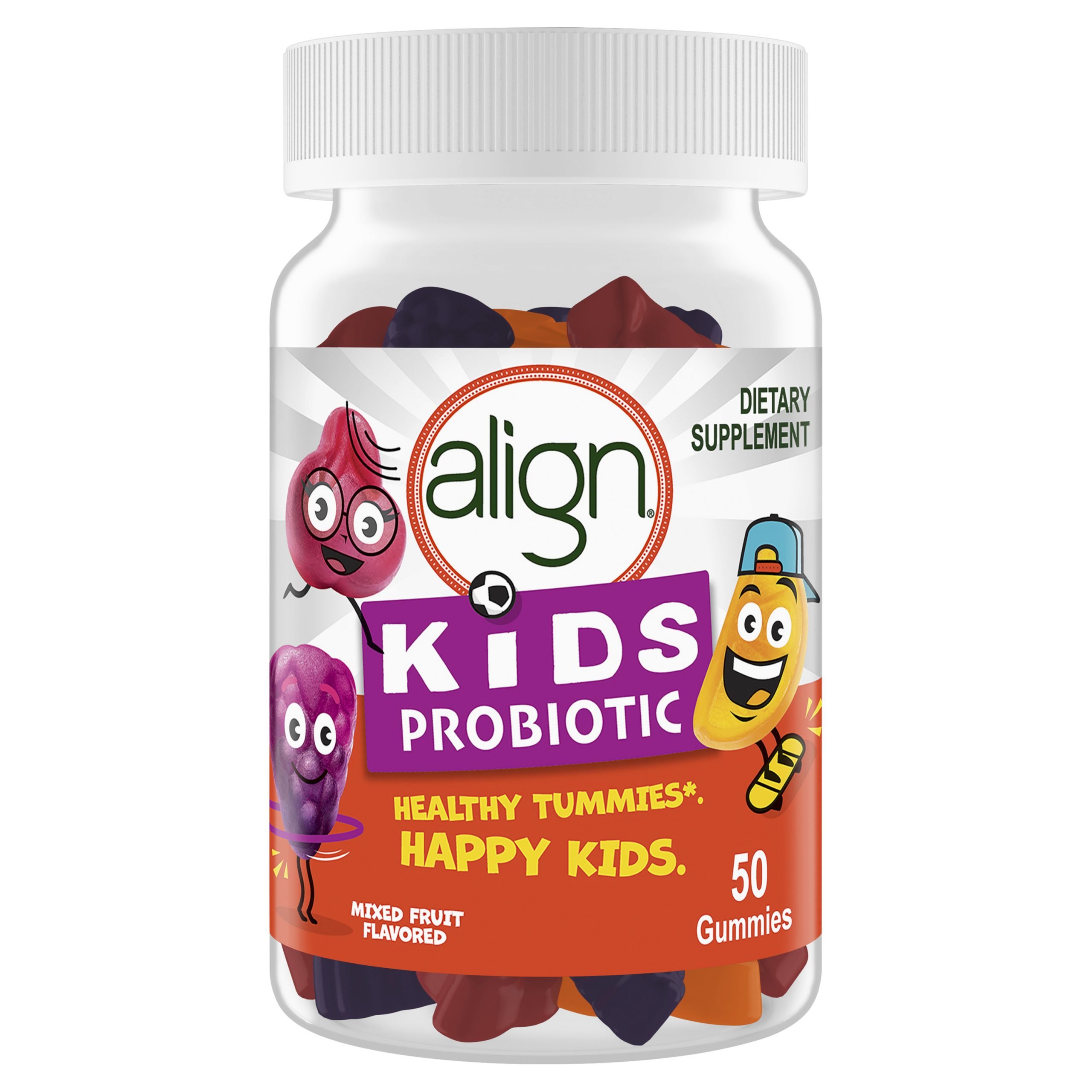 Align Kids Probiotic Supplement Gummies, Natural Fruit ...