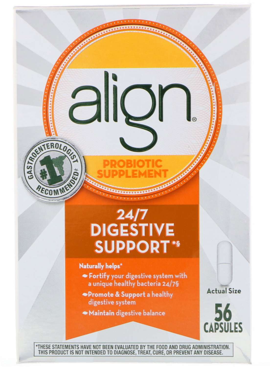 Align Probiotics, 24 7 Digestive Support, Probiotic Supplement, 56 ...