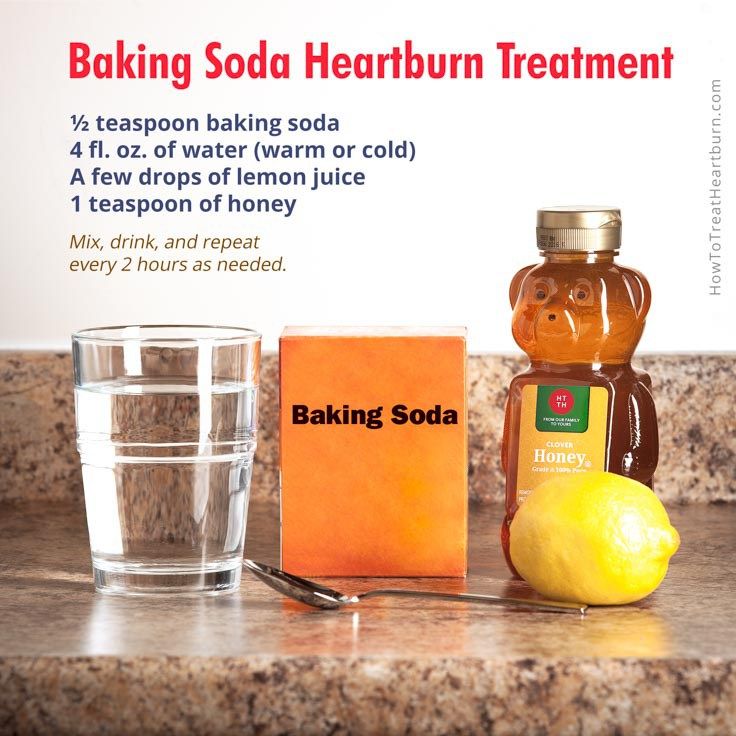 Baking soda for heartburn treatment