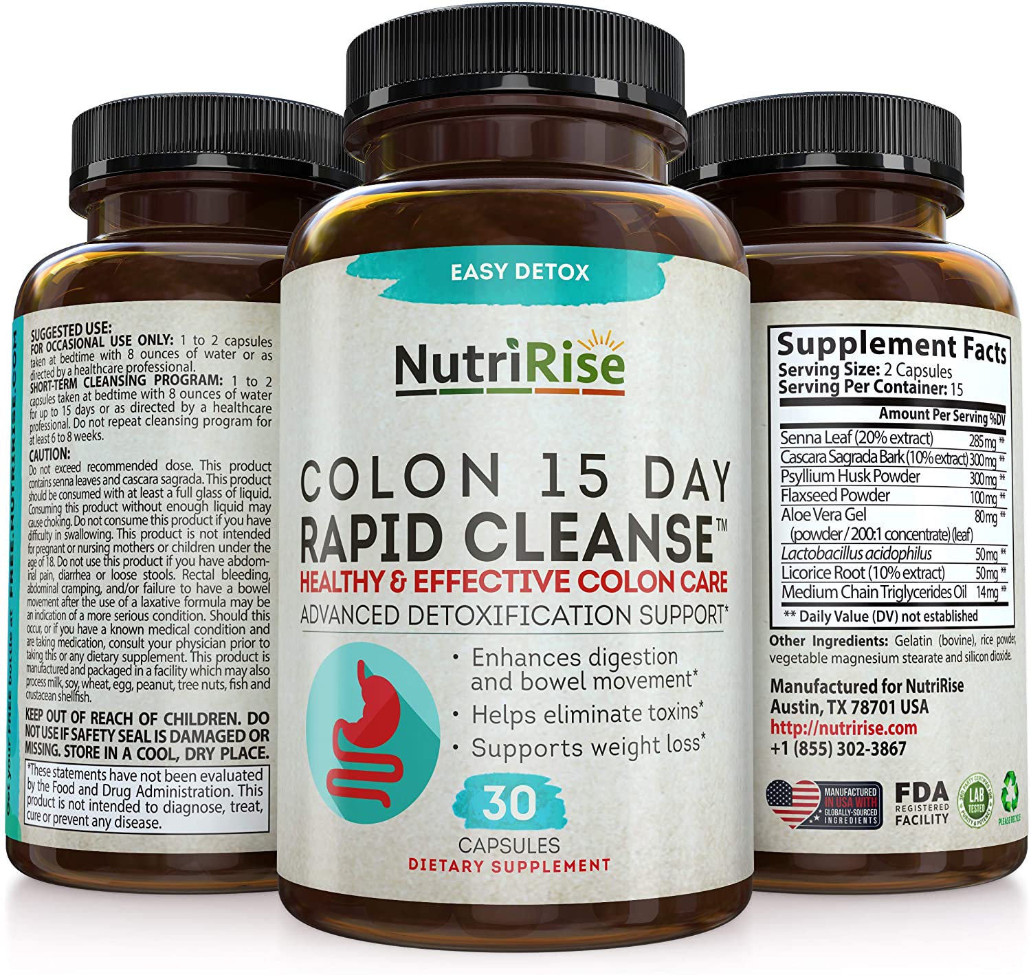 Colon Cleanser Detox for Weight Loss. 15 Day Fast