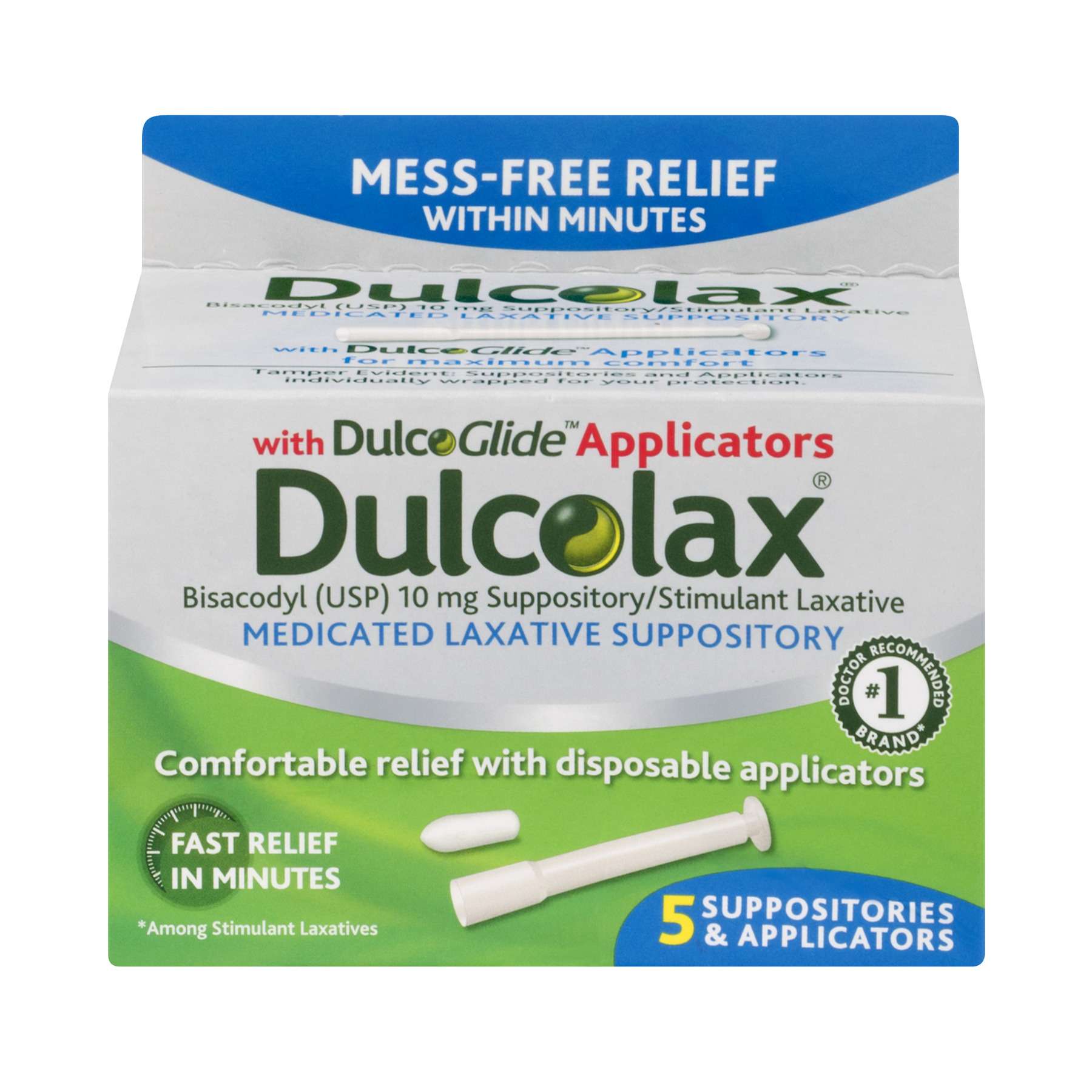 Dulcolax Medicated Laxative Suppositories with DulcoGlide Applicators ...