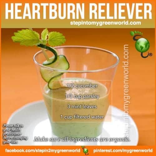 Heartburn Smoothie Heartburn smoothie recipe: Blend: 3 mint leaves 1 ...
