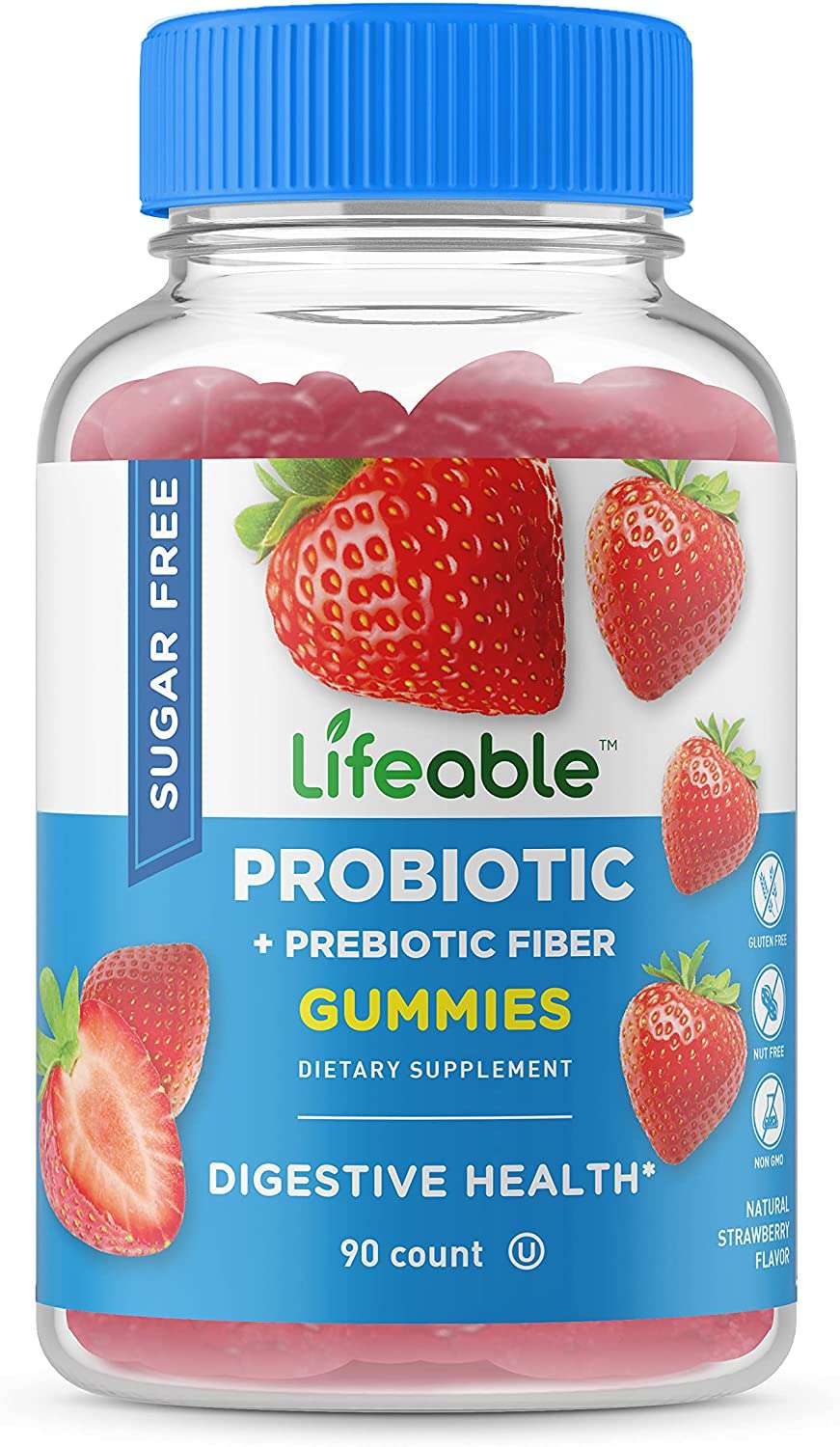 Lifeable Sugar Free Probiotics with Prebiotics Fiber  Great Tasting ...