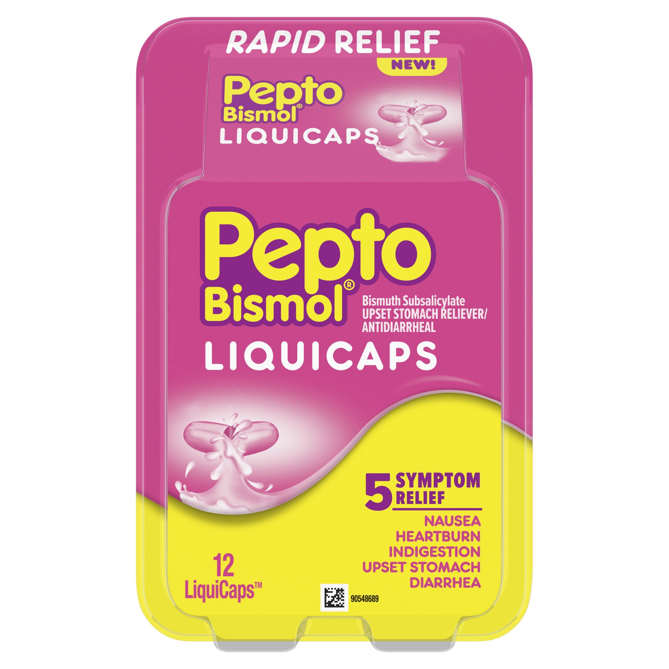 Pepto Bismol LiquiCaps (12 Count), Rapid Relief from ...