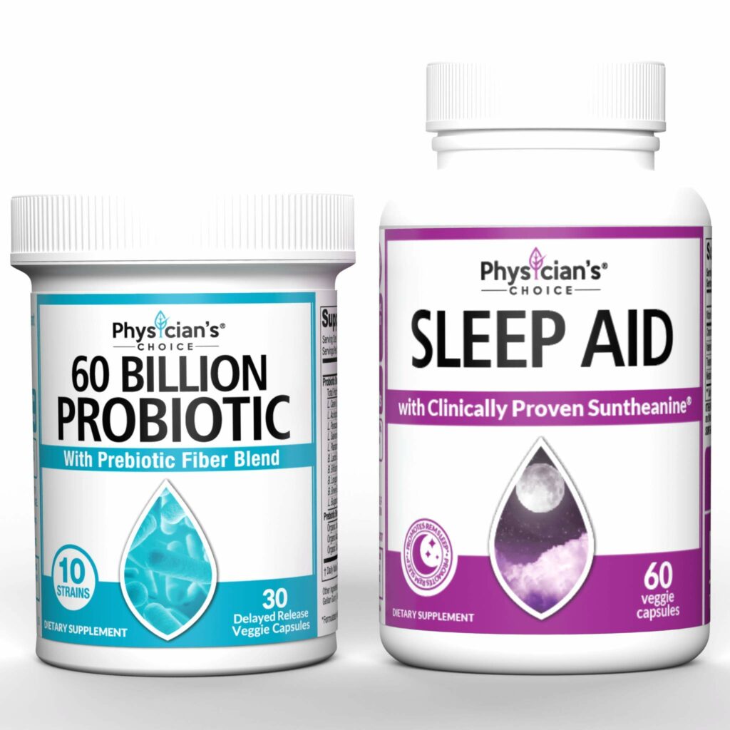 Probiotics 60 Billion CFU + Sleep Aid with Valerian Root, Patented ...