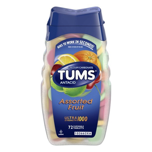 TUMS Antacid Chewable Tablets for Heartburn Relief, Ultra ...