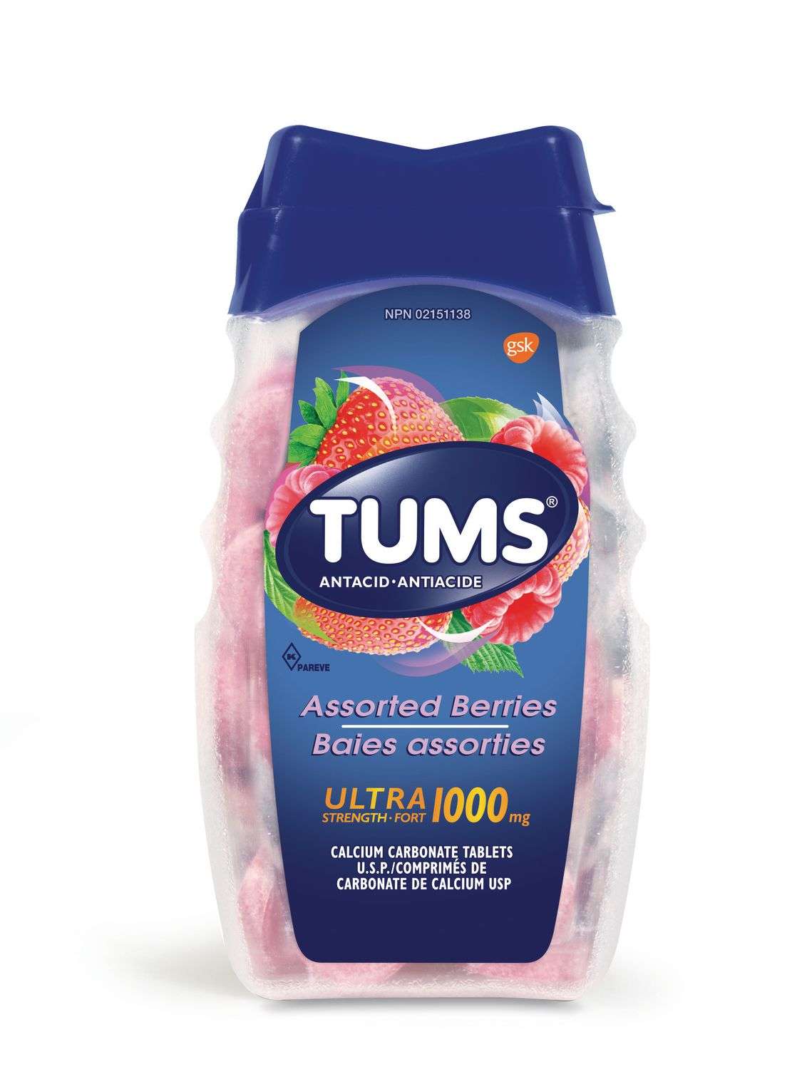 Tums Ultra Strength 1000mg Antacid for Heartburn Relief